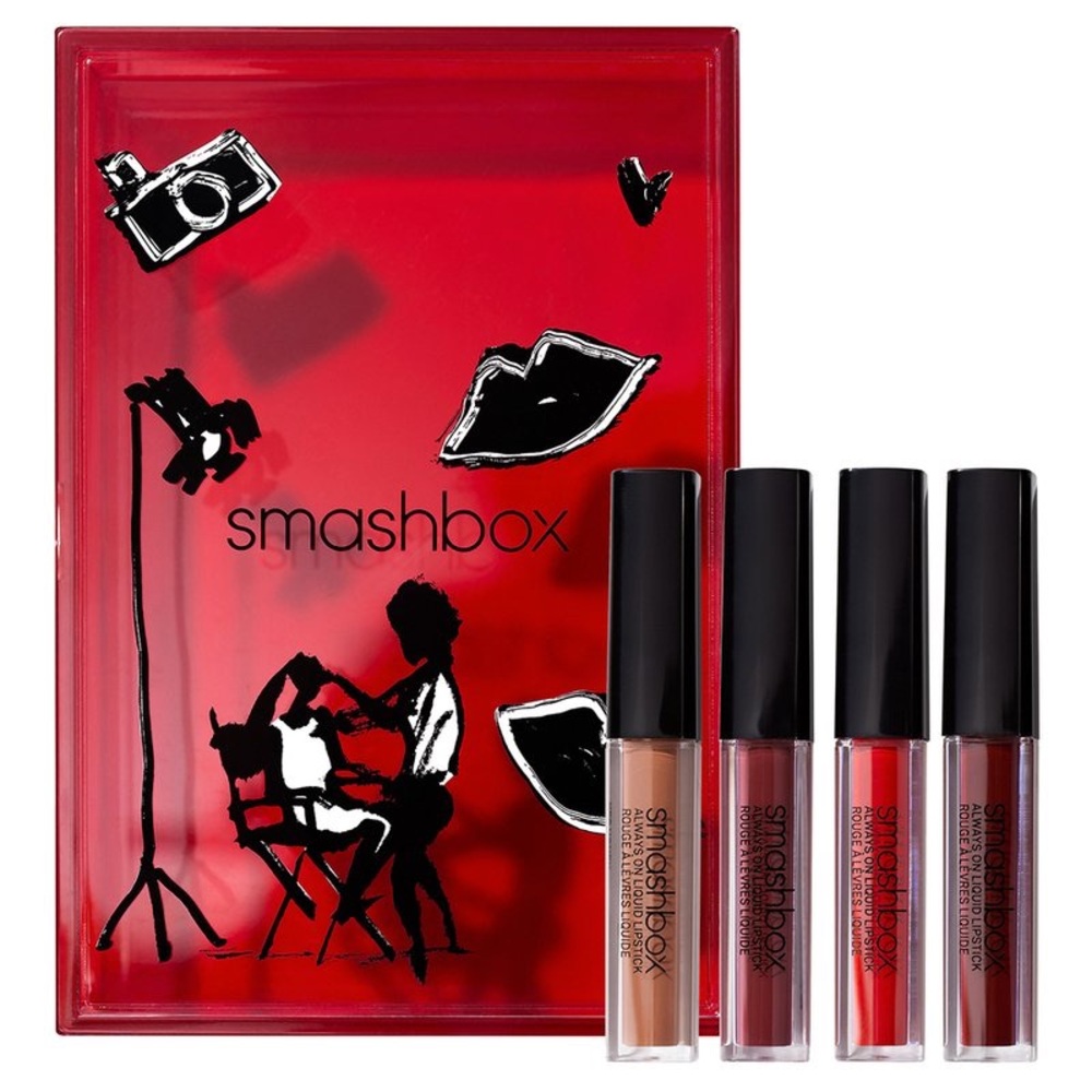 Smashbox Always On Lip Gloss Set - Red, Nude, Pink, Brown